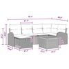 vidaXL Garden Sofa Set with Cushion 7 pcs Black Poly rattan