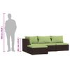 vidaXL 4 Piece Garden Lounge Set with Cushions Brown Poly Rattan