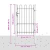 vidaXL Fence Gate Boxtel Single Door with Arched Top Steel 1x1.5 m Black