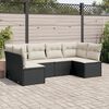 vidaXL 6 Piece Garden Sofa Set with Cushions Black Poly Rattan