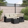 vidaXL 5 Piece Garden Sofa Set with Cushions Black Poly Rattan