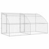 vidaXL Dog Kennel with Storage 2 pcs Silver 4 x 2 x 2 m Steel