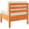 vidaXL 3 Piece Garden Sofa Set with Cushions Wax Brown Solid Wood Pine