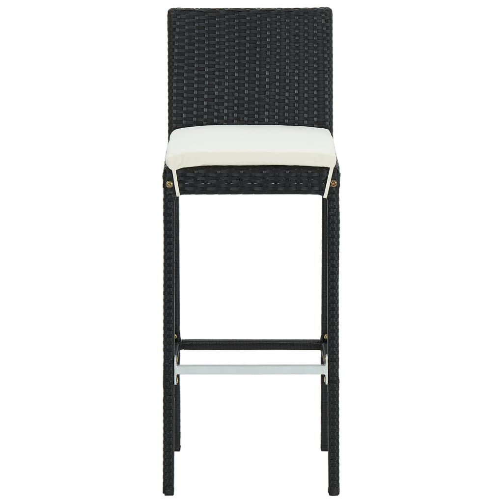 vidaXL 9 Piece Garden Bar Set with Cushions Black