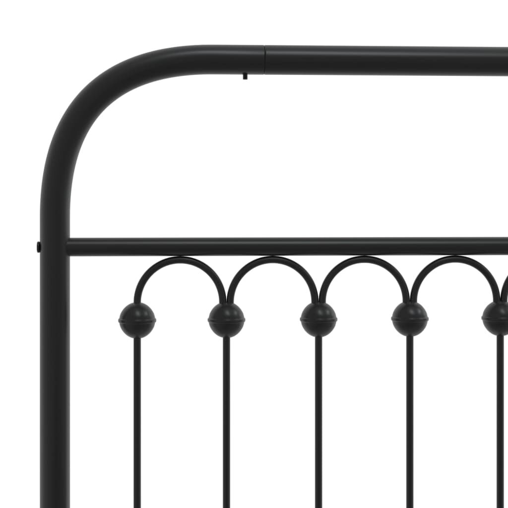 vidaXL Metal Bed Frame without Mattress with Headboard Black 100x200cm