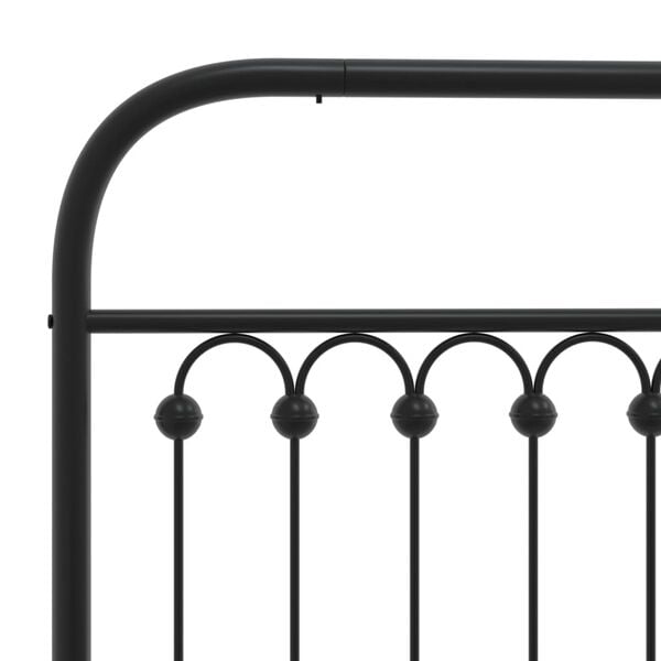 vidaXL Metal Bed Frame without Mattress with Headboard Black 100x200cm
