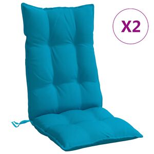 vidaXL Highback Chair Cushions 2 pcs Light Blue Oxford Fabric