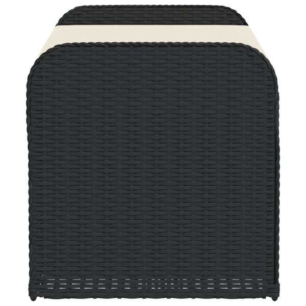 vidaXL Storage Bench with Cushion Black 115x51x52 cm Poly Rattan