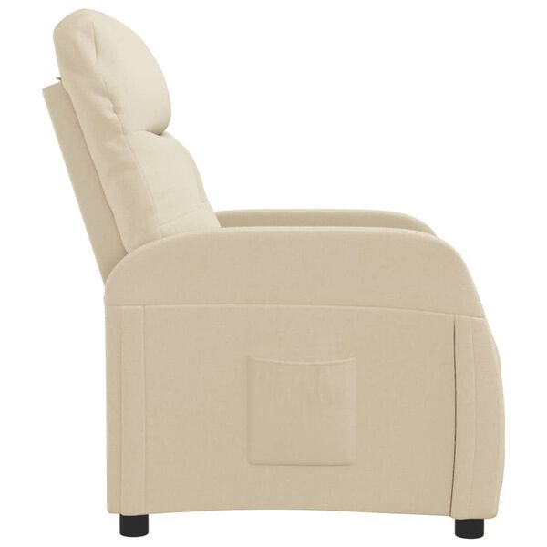 vidaXL Recliner Chair Cream Fabric