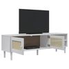 vidaXL TV Cabinet SENJA Rattan Look White 158x40x49cm Solid Wood Pine