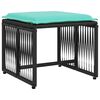 vidaXL 7 Piece Garden Dining Set with Cushions Black Poly Rattan