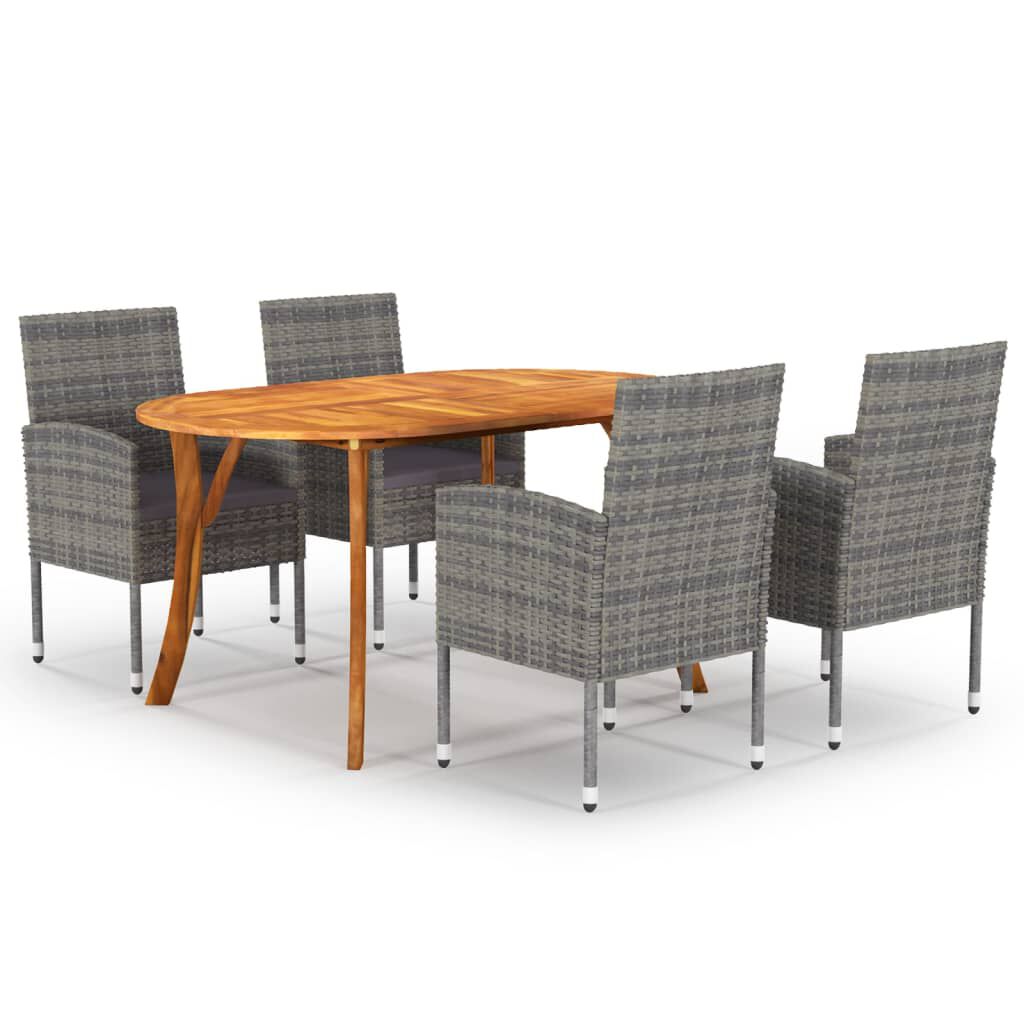 vidaXL 5 Piece Garden Dining Set Anthracite