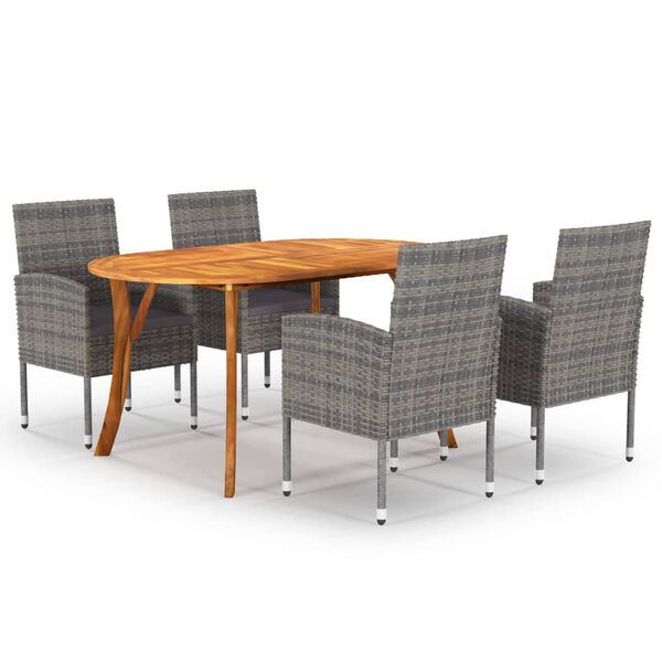 vidaXL 5 Piece Garden Dining Set Anthracite