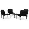 vidaXL 5 Piece Garden Lounge Set with Cushions Black PVC