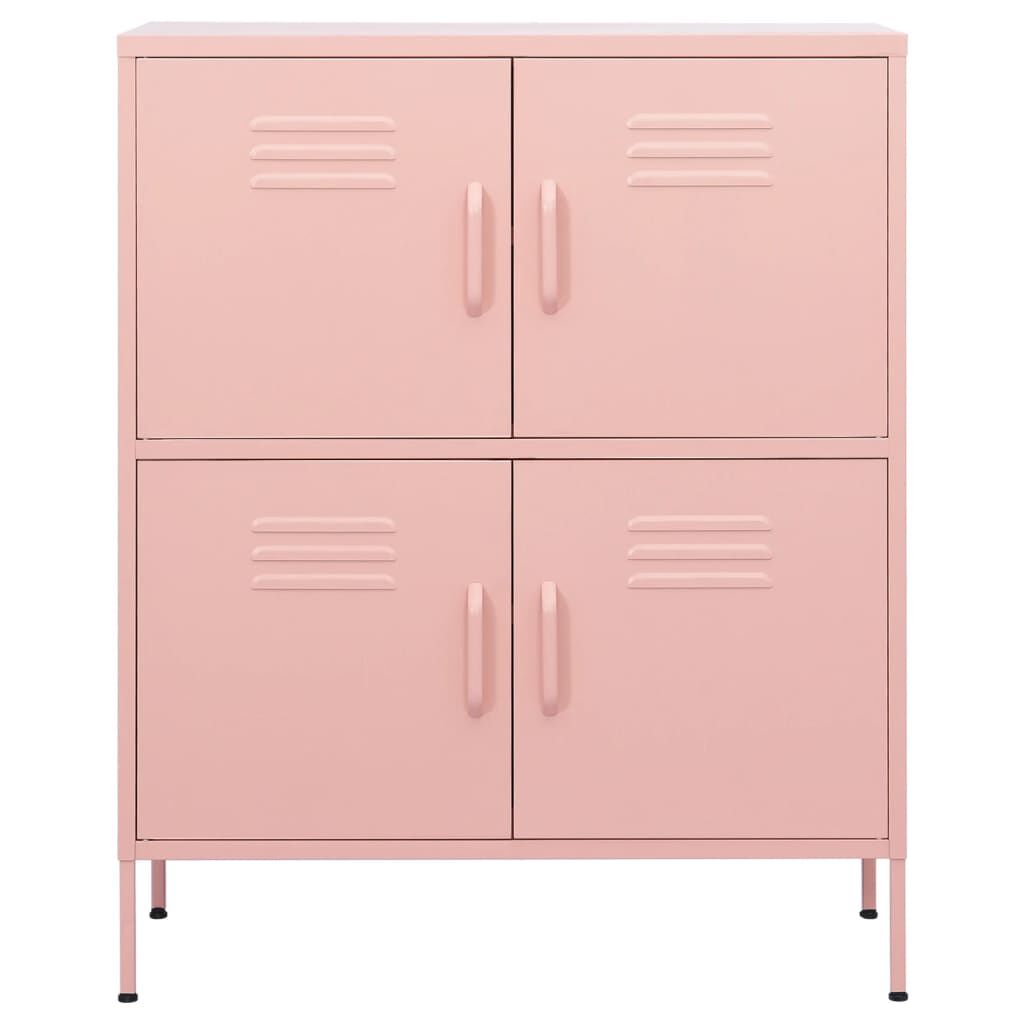 vidaXL Storage Cabinet Pink 80x35x101.5 cm Steel