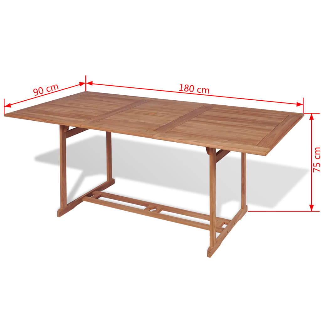vidaXL 7 Piece Outdoor Dining Set Solid Teak Wood