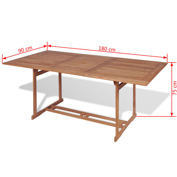 vidaXL 7 Piece Outdoor Dining Set Solid Teak Wood