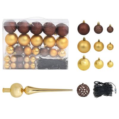 vidaXL Upside-down Artificial Pre-lit Christmas Tree with Ball Set 120 cm