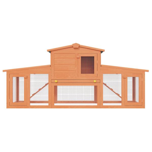 vidaXL Large Rabbit Hutch Small Animal House Pet Cage with Roofs Wood