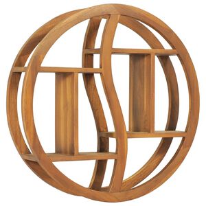 vidaXL Yin Yang Wall Shelf 60x15x60 cm Solid Teak Wood