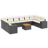 vidaXL 11 Piece Garden Sofa Set with Cushions Black Poly Rattan