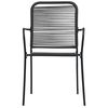 vidaXL Garden Chairs 4 pcs Cotton Rope and Steel Black