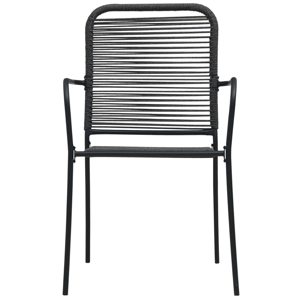 vidaXL Garden Chairs 4 pcs Cotton Rope and Steel Black