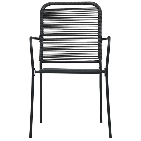 vidaXL Garden Chairs 4 pcs Cotton Rope and Steel Black