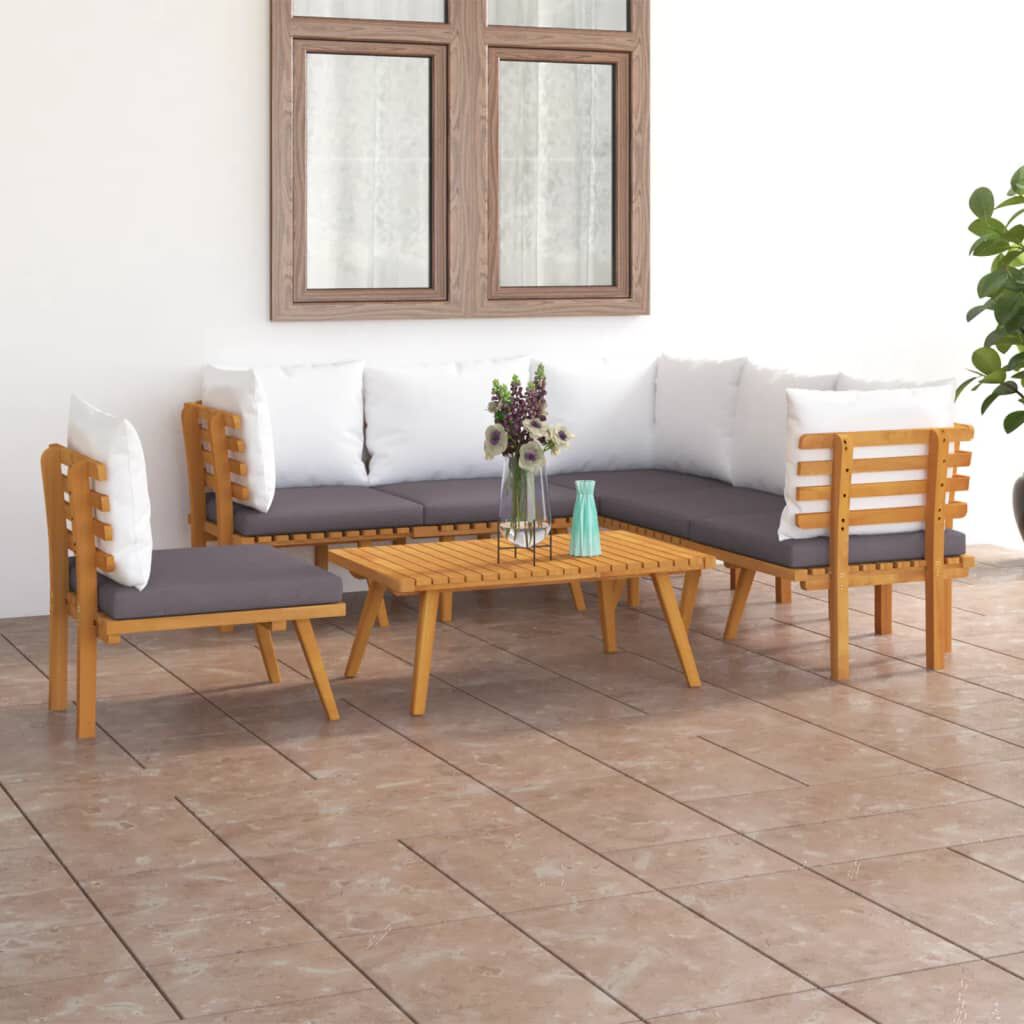 vidaXL 7 Piece Garden Lounge Set with Cushions Solid Wood Acacia