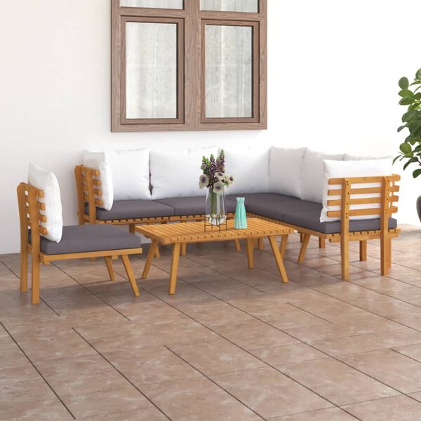 vidaXL 7 Piece Garden Lounge Set with Cushions Solid Wood Acacia