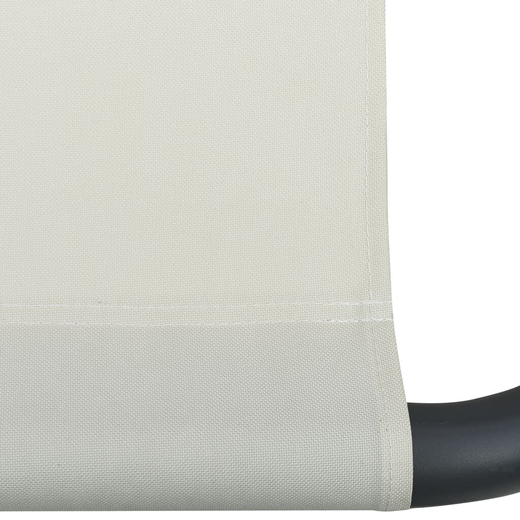 vidaXL Outdoor Lounge Bed with Canopy and Pillows Cream White
