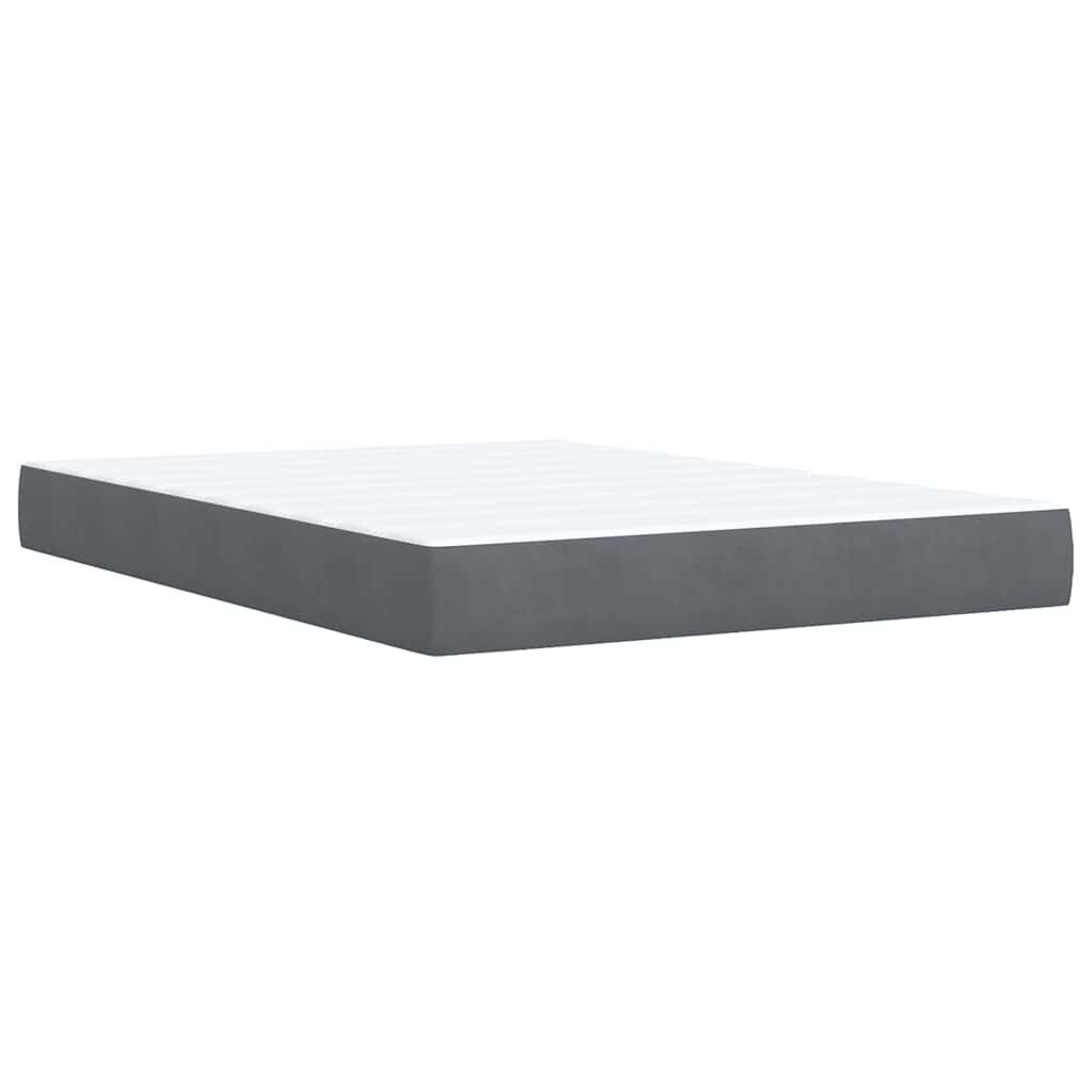 vidaXL Box Spring Bed with Mattress Dark Grey Queen Velvet