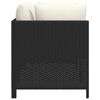 vidaXL 2-Seater Garden Sofa with Cushions Black Poly Rattan