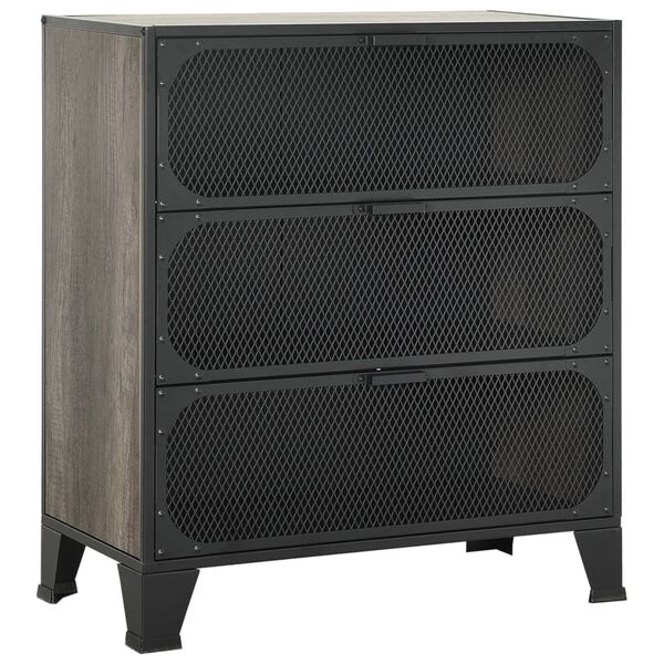 vidaXL Storage Cabinet Grey 72x36x82 cm Metal and MDF