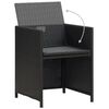 vidaXL Garden Chairs 2 pcs with Cushions and Pillows Poly Rattan Black