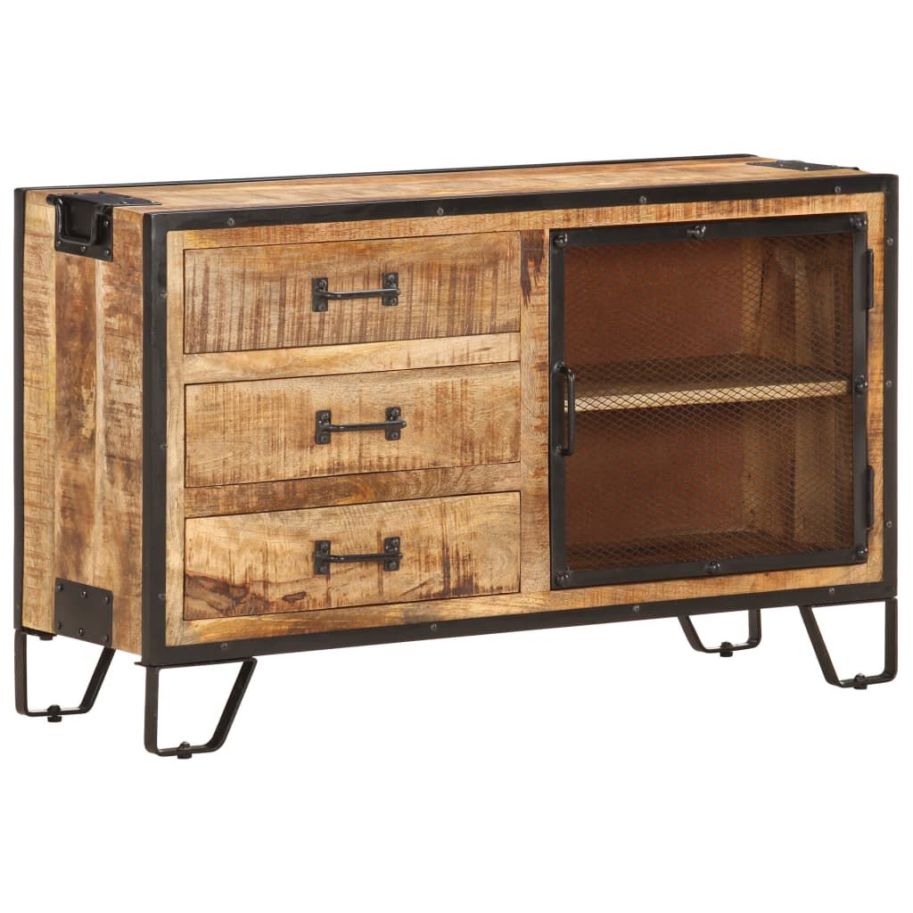 vidaXL Sideboard 100x31x60 cm Solid Rough Mango Wood