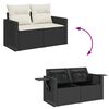 vidaXL 8 Piece Garden Sofa Set with Cushions Black Poly Rattan
