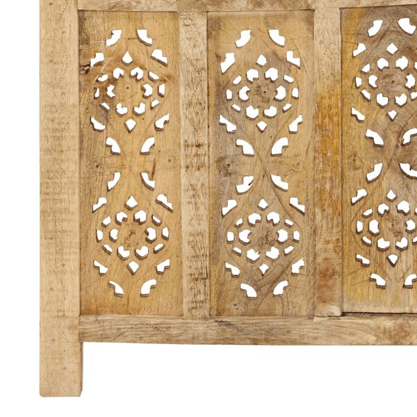 vidaXL Hand carved 4-Panel Room Divider 160x165 cm Solid Mango Wood