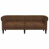 vidaXL Chesterfield Sofa 3-Seater Brown Fabric