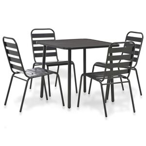 vidaXL 5 Piece Outdoor Dining Set Steel Dark Grey