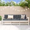 vidaXL 3 Piece Garden Lounge Set White Solid Wood Pine
