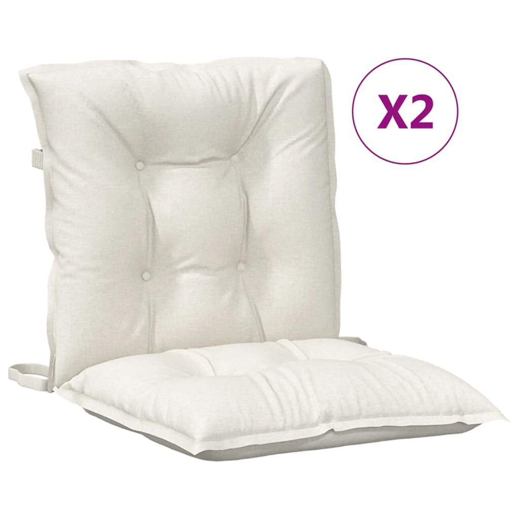 vidaXL Lowback Chair Cushions 2 pcs Melange Cream 100x50x7 cm Fabric