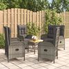 vidaXL 5 Piece Garden Dining Set with Cushions Grey Poly Rattan