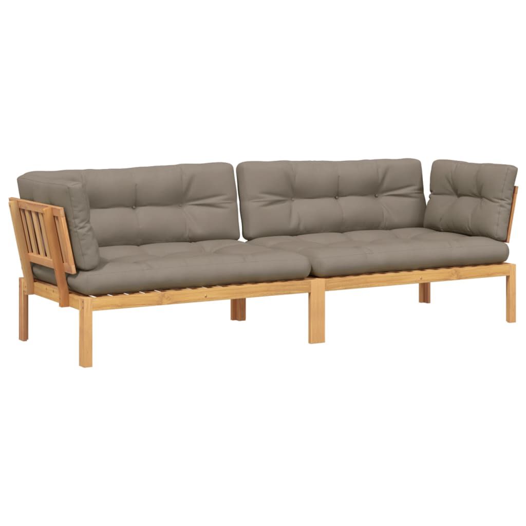 vidaXL Garden Pallet Corner Sofas 2 pcs with Cushions Solid Wood Acacia