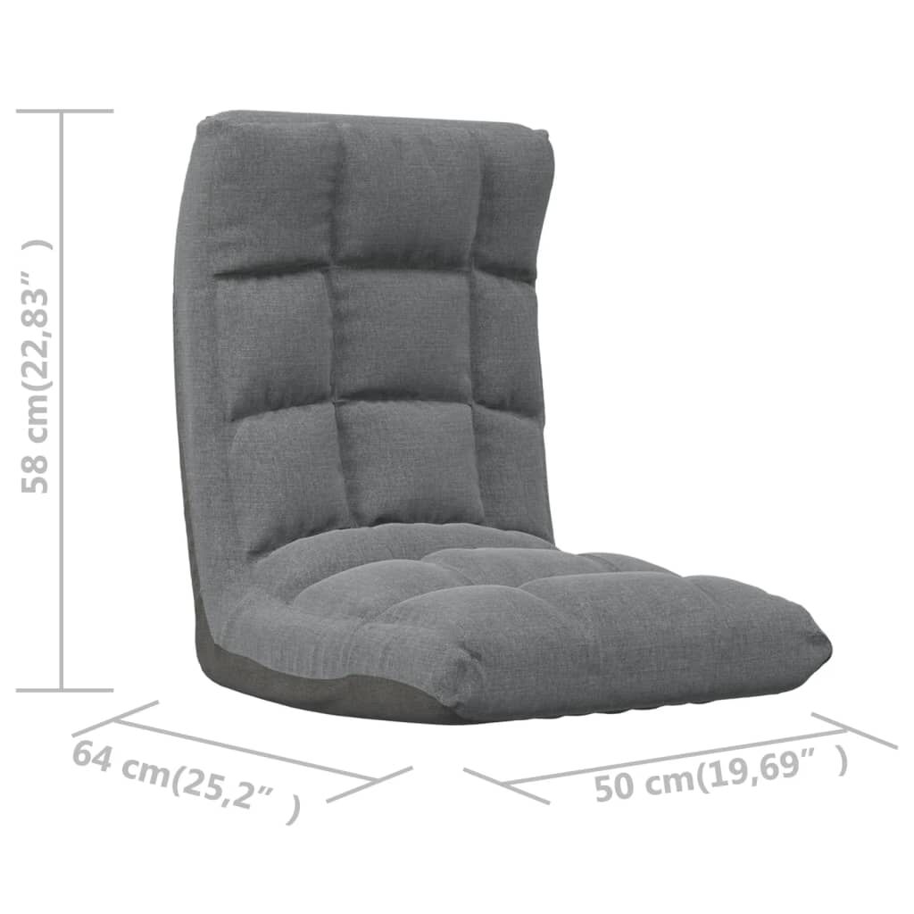 vidaXL Folding Floor Chair Light Grey Fabric