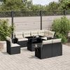 vidaXL 9 Piece Garden Sofa Set with Cushions Black Poly Rattan