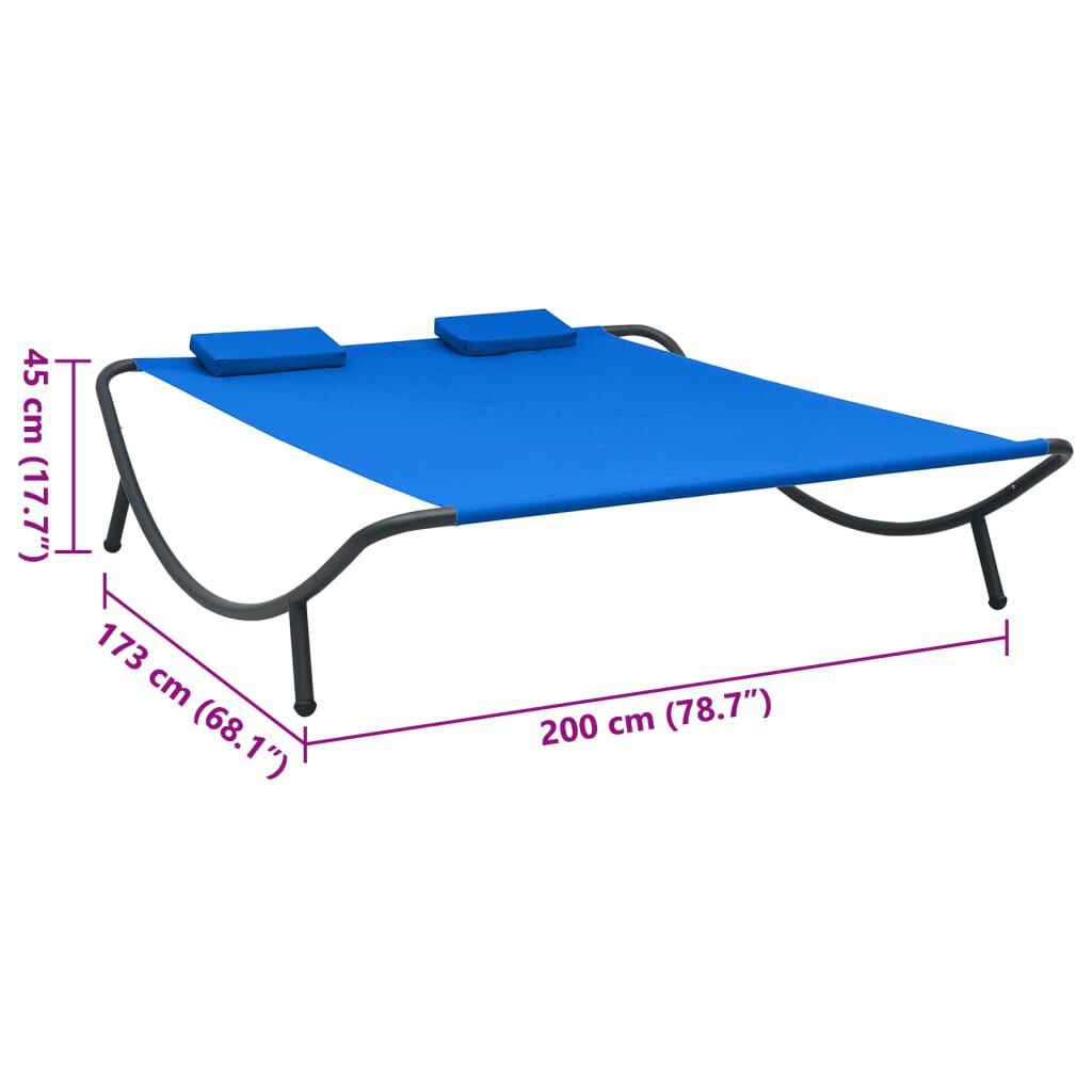 vidaXL Outdoor Lounge Bed Fabric Blue