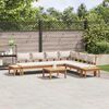 vidaXL Garden Bench Set with Cushion 4 pcs Brown and Cream