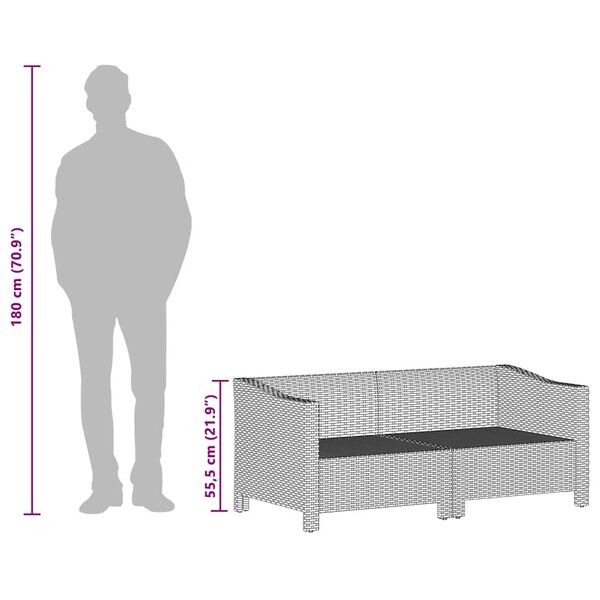 vidaXL 4 Piece Garden Lounge Set with Cushions Grey Poly Rattan
