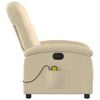 vidaXL Electric Massage Recliner Chair Cream Fabric